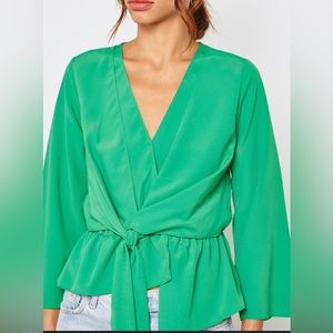 Topshop Front Knot Blouse